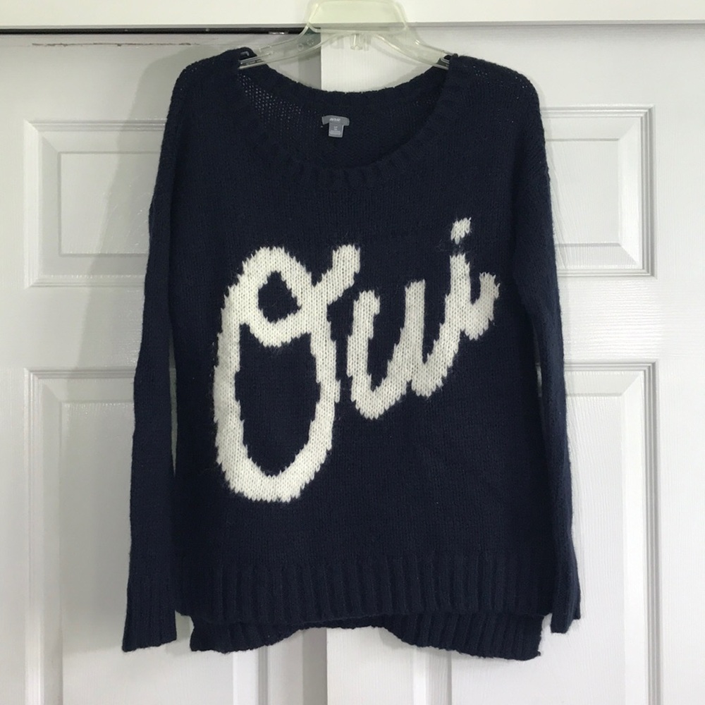 Aerie Navy Knit Scoop Neck Sweater S